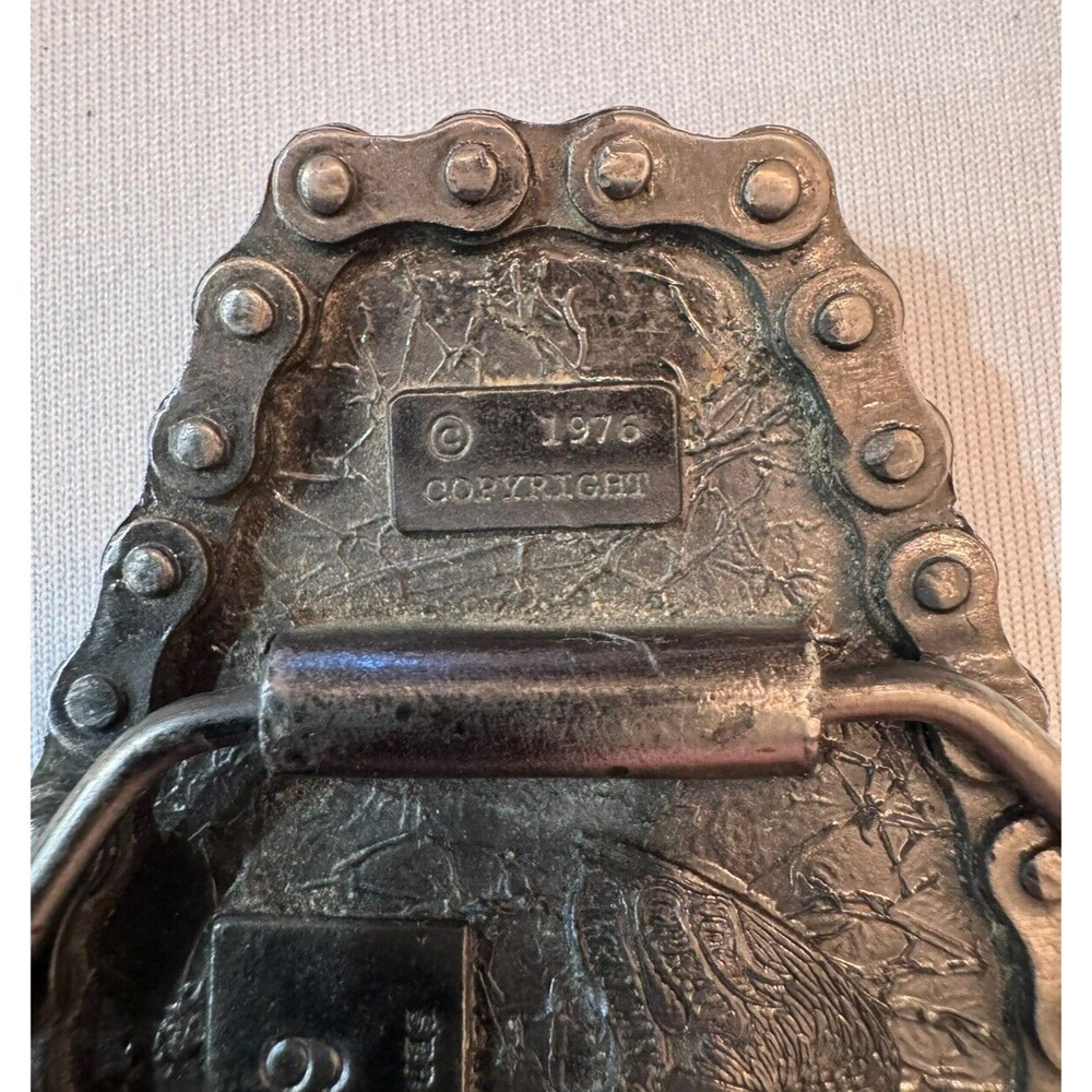 Vintage 1970’s Harley Davidson Motorcycle Chain Belt Buckle Metal - Picture 3 of 9